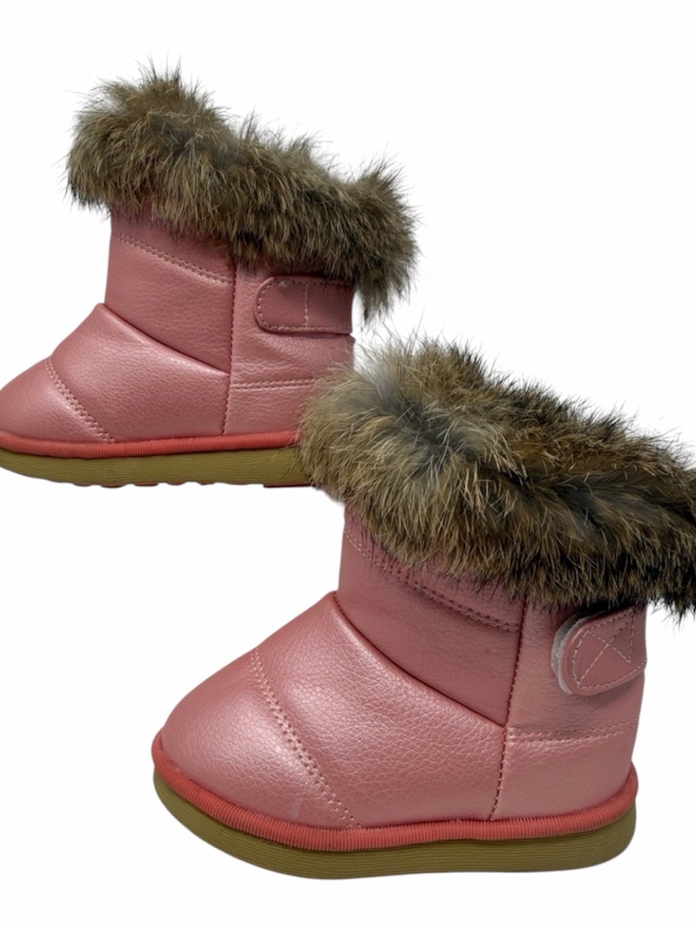 comfy Kids Metallic Pink Faux-Fur Trim Winter Boots Size 22